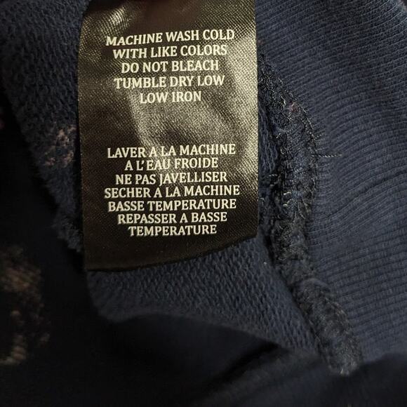 Blank NYC Navy Blue Bleached Distressed Croped Sweatshirt Size XS - Picture 7 of 7